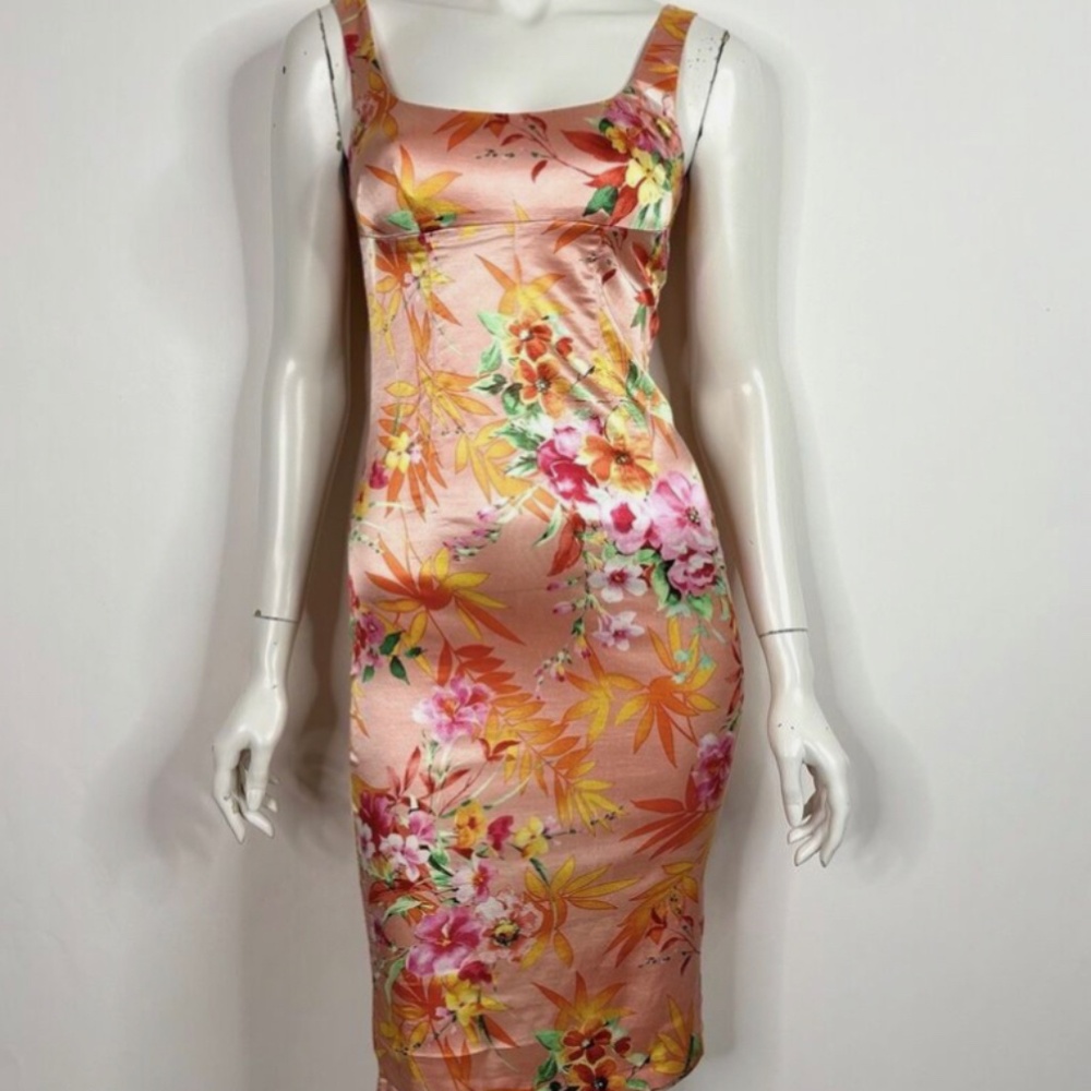 Dolce and Gabbana D&G Satin Tropical Fitted Dress